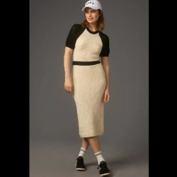 Brand New Daily Practice by Anthropologie Smocked Sweater Midi Dress - Picture 1 of 6